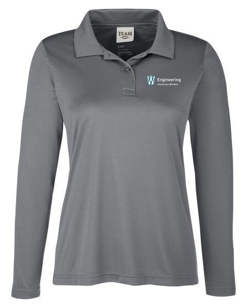 U of W Engineering Ladies' Performance Long Sleeve Polo with Embroidered Logo