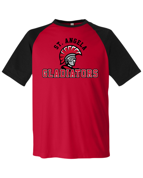 St. Angela Gladiators Adult Colorblock Raglan T-Shirt with Printed Logo