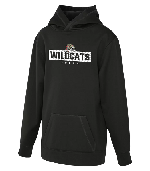 Wildcats SPFHA Block Letters Youth Dri-Fit Hoodie Sweatshirt with Printed Logo