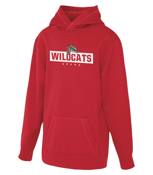 Wildcats SPFHA Block Letters Youth Dri-Fit Hoodie Sweatshirt with Printed Logo