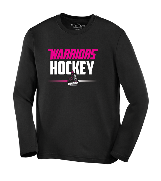 Warrior Hockey Ladies Pink Youth Dri-Fit Long Sleeve with Printed Logo