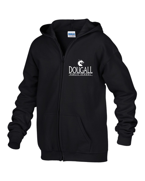 Dougall Youth Cotton Full Zip Hooded Sweatshirt with Embroidered Left Chest