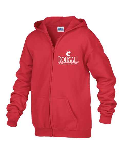 Dougall Youth Cotton Full Zip Hooded Sweatshirt with Embroidered Left Chest