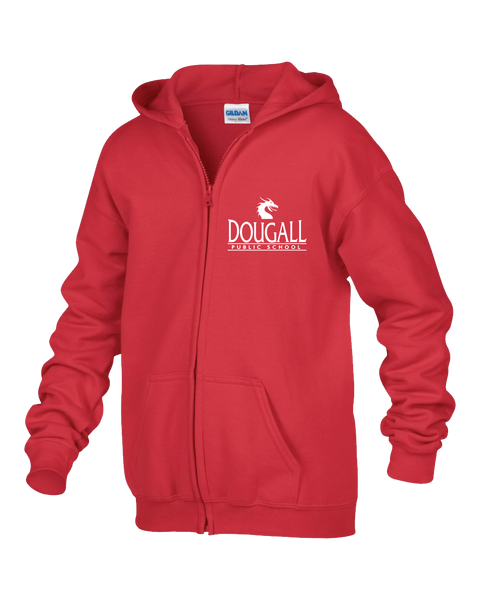 Dougall Adult Cotton Full Zip Hooded Sweatshirt with Embroidered Left Chest