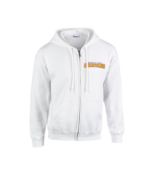 Spartans Staff Adult Cotton Full Zip Hooded Sweatshirt with Left Chest Embroidered Logo