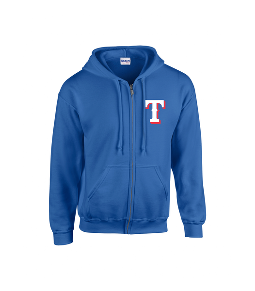 Rangers Adult "T" Logo Zip-Up Hoodie