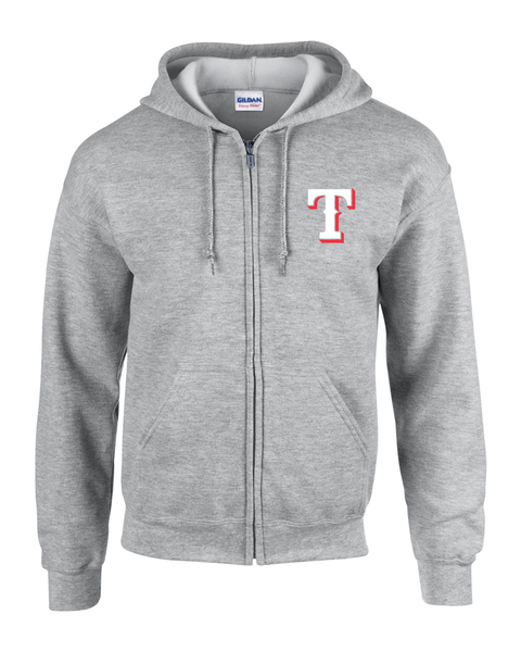 Rangers Adult "T" Logo Zip-Up Hoodie