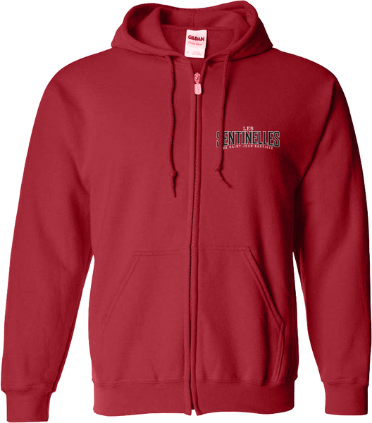 Sentinelles Adult Cotton Full Zip Hooded Sweatshirt with Embroidered Left Chest & Personalization