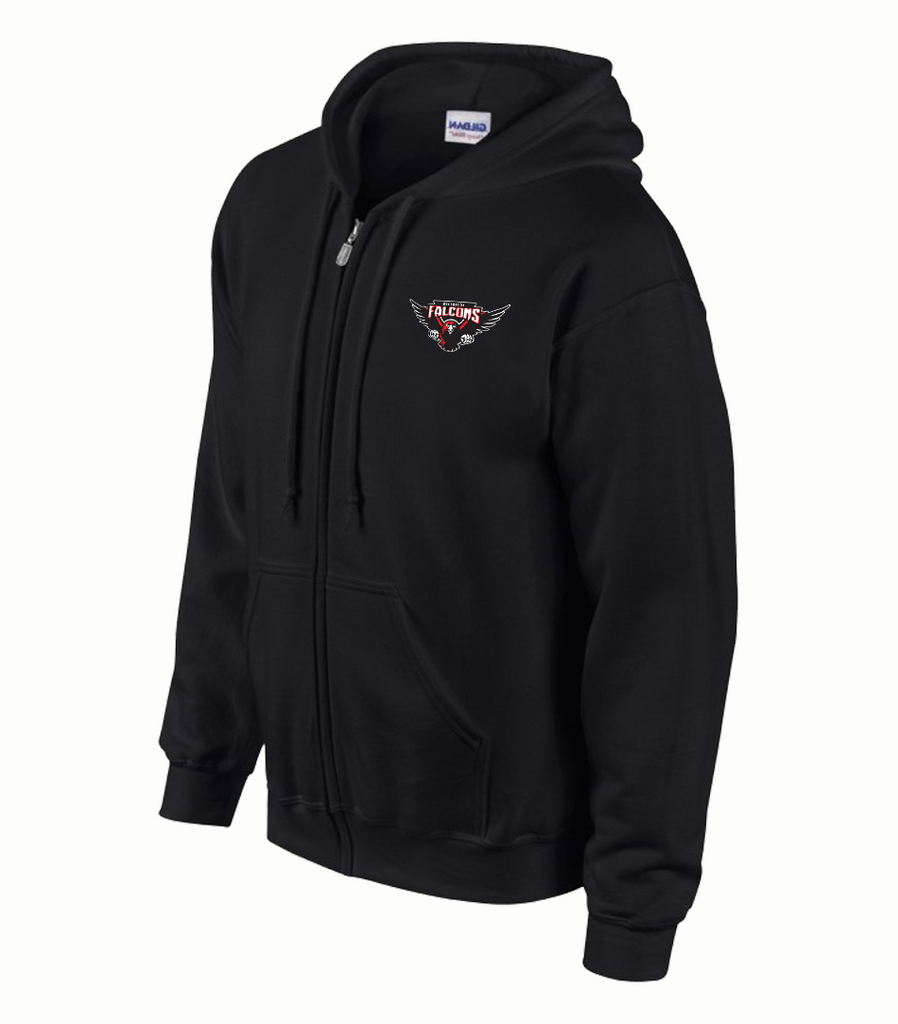 Falcons Adult Zip Hooded Sweatshirt with Full Embroidered Logo