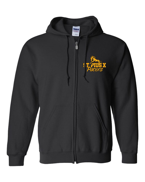 Pacers Staff Adult Cotton Full Zip Hooded Sweatshirt with Embroidered Left Chest