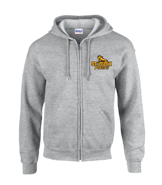 Pacers Adult Cotton Full Zip Hooded Sweatshirt with Embroidered Left Chest & Personalization