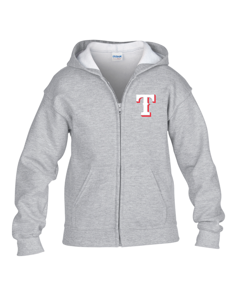 Rangers Youth "T" Logo Zip-Up Hoodie