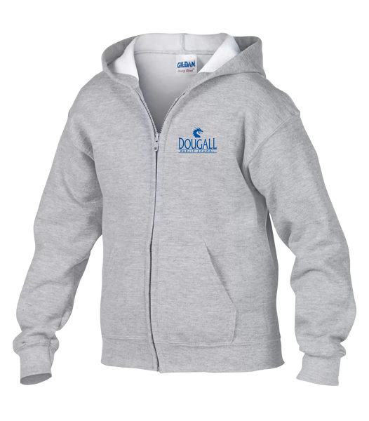 Dougall Adult Cotton Full Zip Hooded Sweatshirt with Embroidered Left Chest