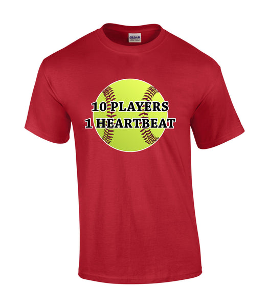 Wildcats Softball Adult 10 Players 1 Heartbeat Tee