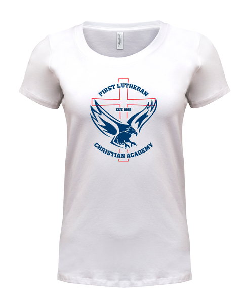 Ladies Stretch Scoop Short Sleeve with Printed Logo