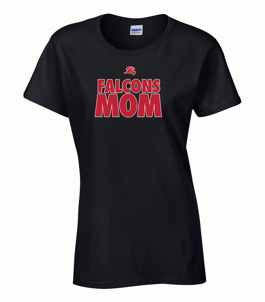 "Falcons Mom" Ladies Cotton T-Shirt with Printed logo