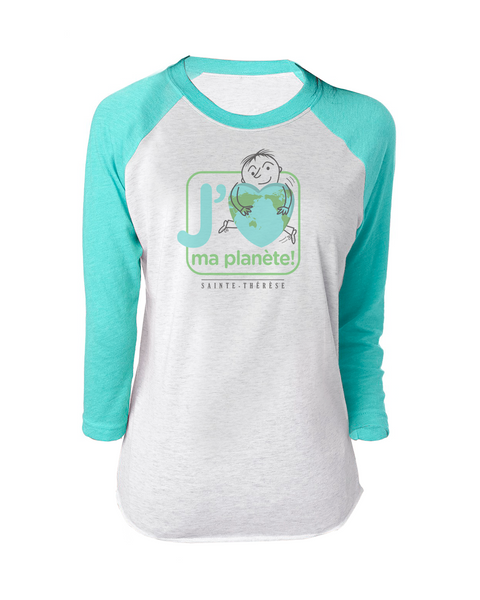 Pantheres Adult Love Planet Baseball T-Shirt with Printed Logo