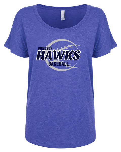Hawks Baseball Ladies Triblend Dolman