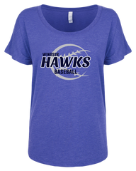 Hawks Baseball Ladies Triblend Dolman