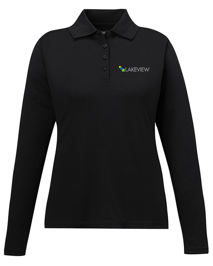 Lakeview Ladies Performance Long-Sleeve Polo with Embroidered Logo