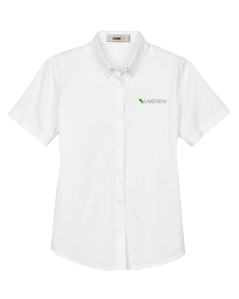 Lakeview Ladies Short-Sleeve Twill Shirt with Embroidered Logo