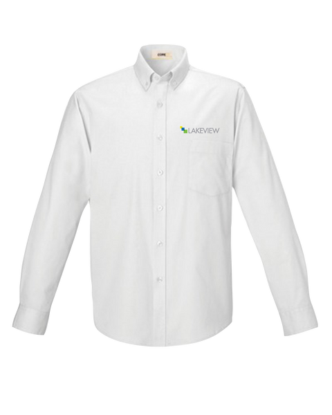 Lakeview Mens Long-Sleeve Twill Shirt with Embroidered Logo