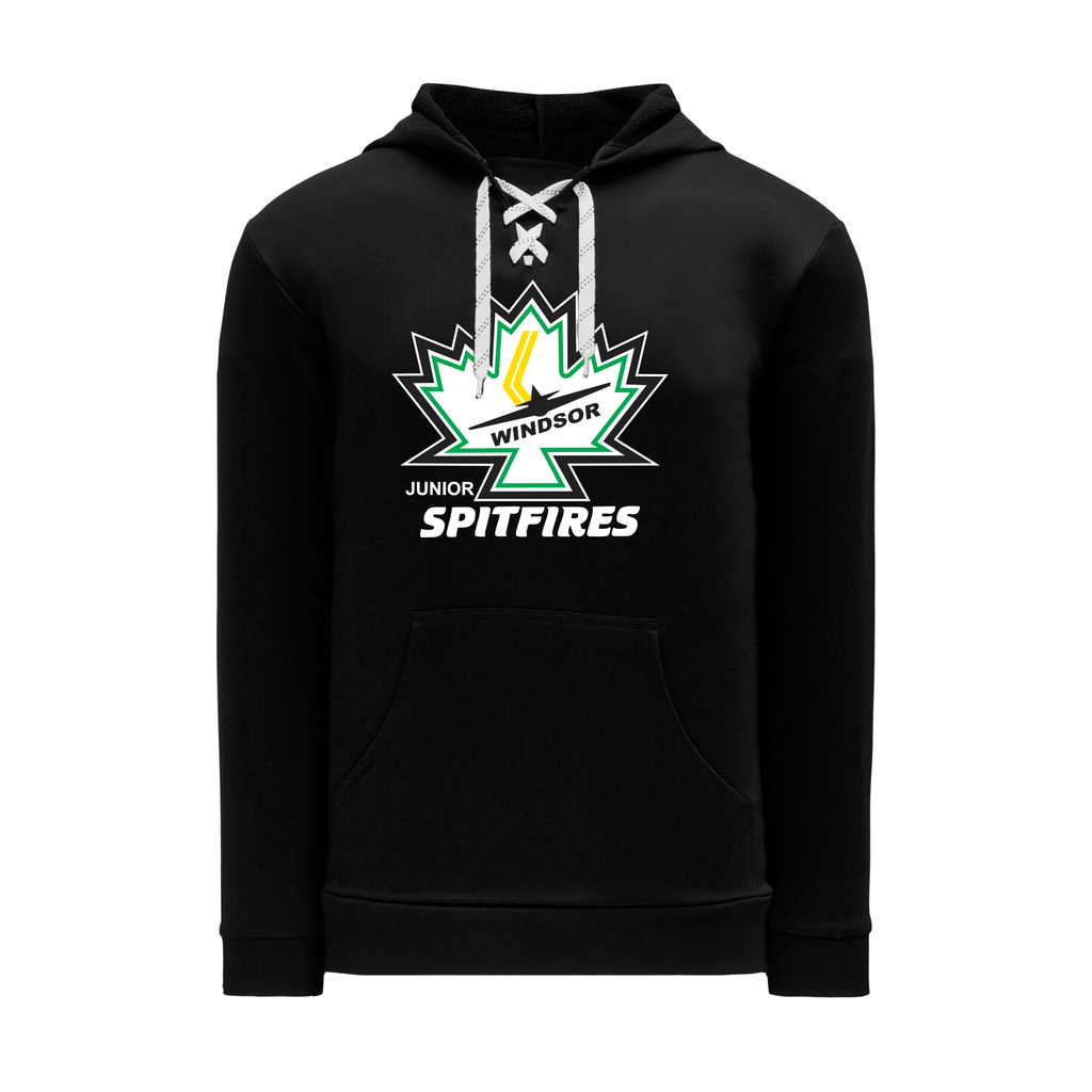 Minor Hockey Youth Black Lace Hoodie with Embroidered Applique logo