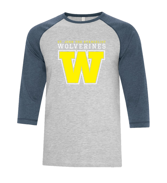 Wolverines Youth Two Toned Baseball T-Shirt with Printed Logo