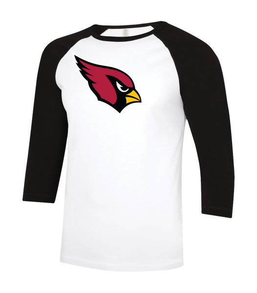Brennan Cardinal Adult Two Toned Baseball T-Shirt with Printed Logo