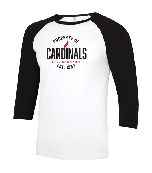 Cardinals Alumni Adult Two Toned Baseball T-Shirt with Printed Logo