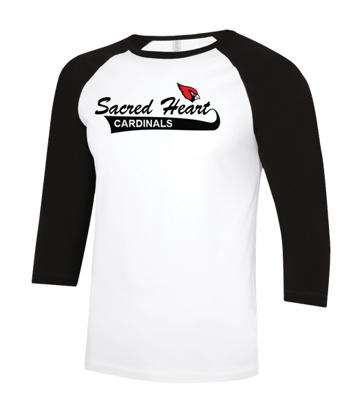 Sacred Heart Youth Two Toned Baseball T-Shirt with Printed Logo