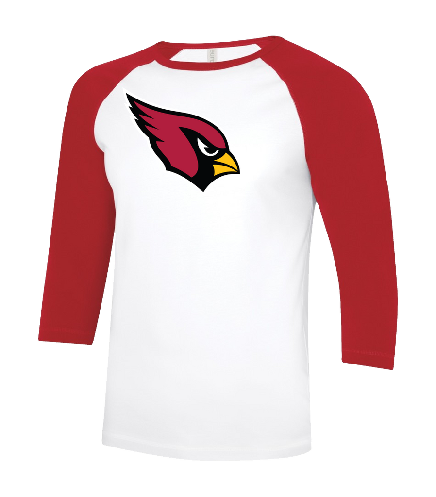Brennan Cardinal Adult Two Toned Baseball T-Shirt with Printed Logo