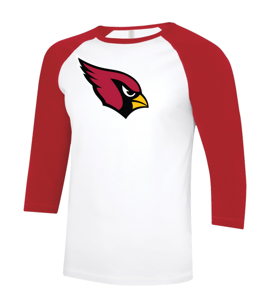 Brennan Cardinal Adult Two Toned Baseball T-Shirt with Printed Logo