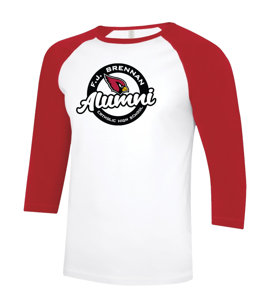 F.J. Brennan Alumni Adult Two Toned Baseball T-Shirt with Printed Logo