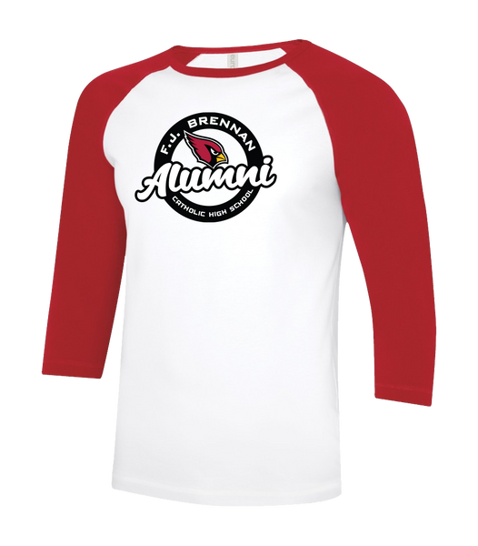 F.J. Brennan Alumni Adult Two Toned Baseball T-Shirt with Printed Logo