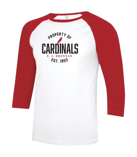 Cardinals Alumni Adult Two Toned Baseball T-Shirt with Printed Logo
