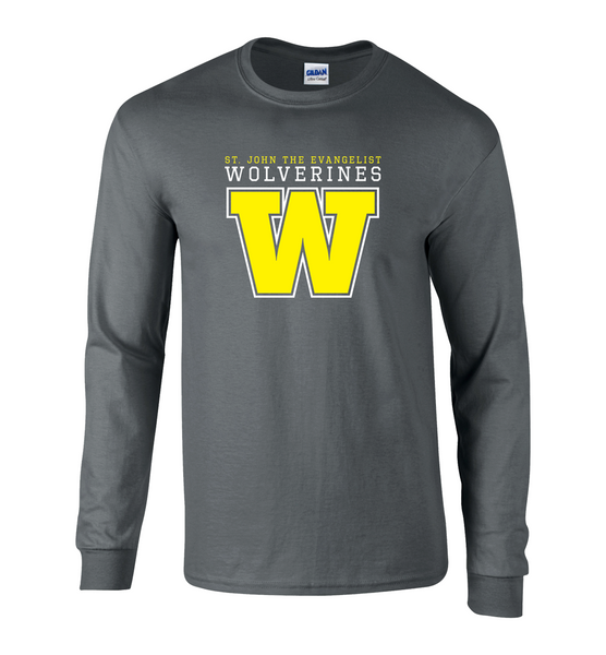 Wolverines Adult Cotton Long Sleeve with Printed Logo