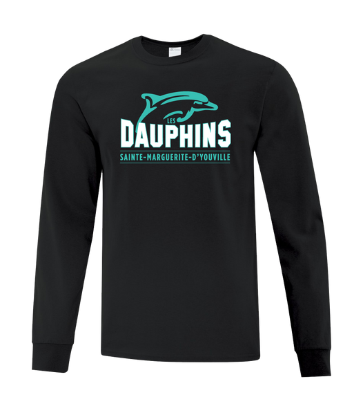 Dauphins Youth Cotton Long Sleeve with Printed Logo