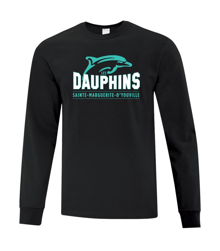 Dauphins Staff Adult Cotton Long Sleeve with Printed Logo