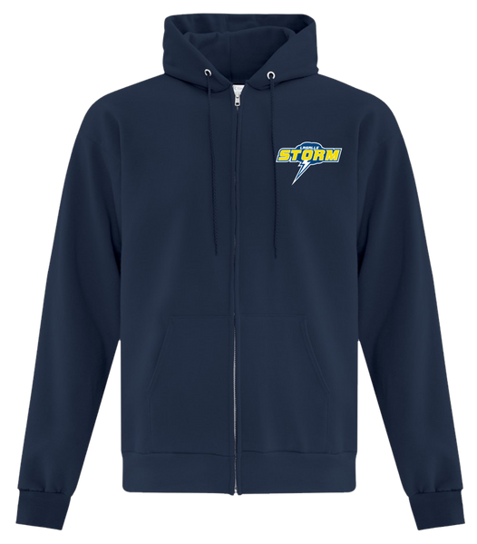 Storm Staff Adult Cotton Full Zip Hooded Sweatshirt with Left Chest Embroidered logo