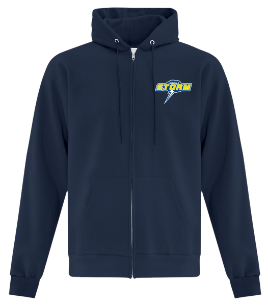 Storm Staff Adult Cotton Full Zip Hooded Sweatshirt with Personalized Lower Back