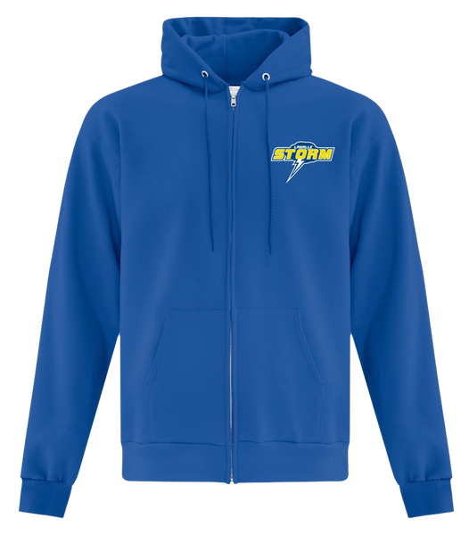 Storm Staff Adult Cotton Full Zip Hooded Sweatshirt with Left Chest Embroidered logo