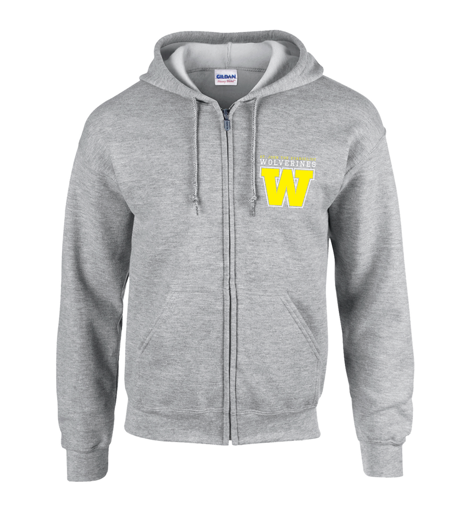 Wolverines Adult Cotton Full Zip Hooded Sweatshirt with Personalization