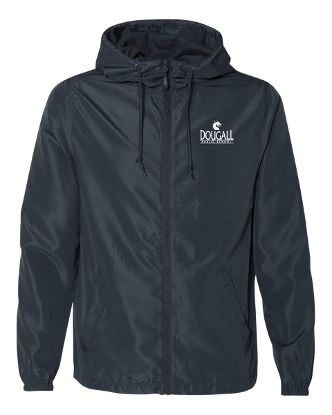 Dougall Staff Adult Lightweight Windbreaker Full-Zip Jacket with Left Chest Logo