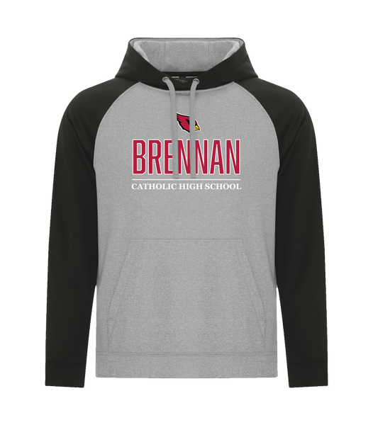 F.J. Brennan Adult Two Toned Hoodie with Embroidered Applique Logo