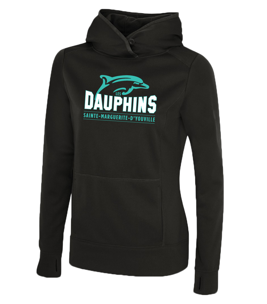 Dauphins Staff Ladies Dri-Fit Sweatshirt with Embroidered Applique