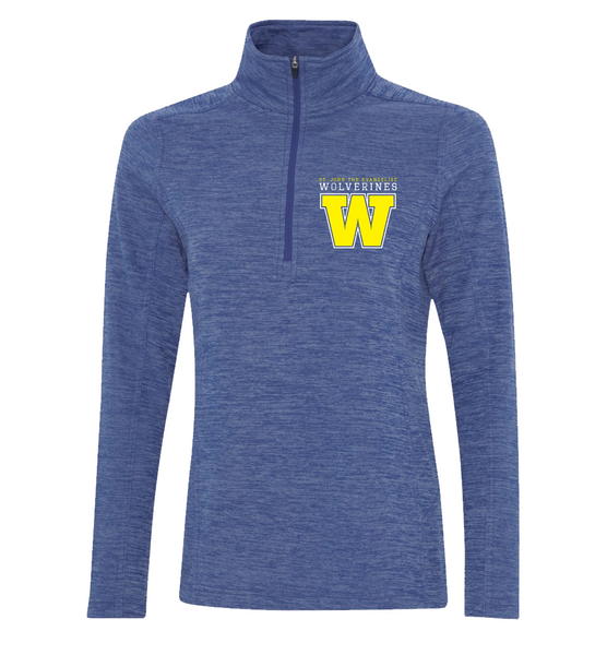 Wolverines Staff Ladies 1/2 Zip Sweater with Personalized Left Sleeve