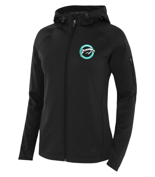 Dauphins Staff Ladies Hooded Yoga jacket with Embroidered Logo