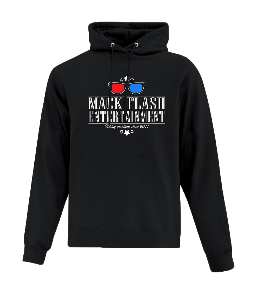 "Mack Flash Entertainment" Adult Cotton Hooded Sweatshirt with Printed logo