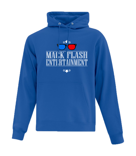 "Mack Flash Entertainment" Adult Cotton Hooded Sweatshirt with Printed logo